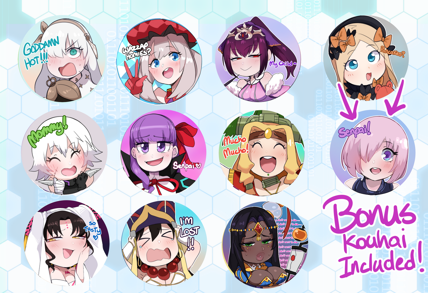 FGO Waifu Buttons Wave 2